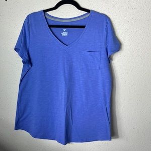 Sonoma V Neck short sleeve blouse top Sz XL